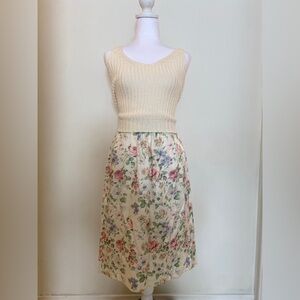Vintage Canadian Made Floral A-Line Skirt - Boho / Romantic Size 12